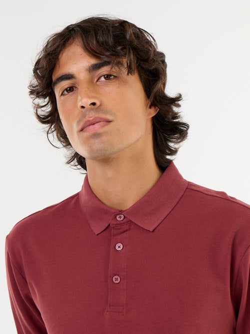 Polo piqué de manga larga - Kiabi