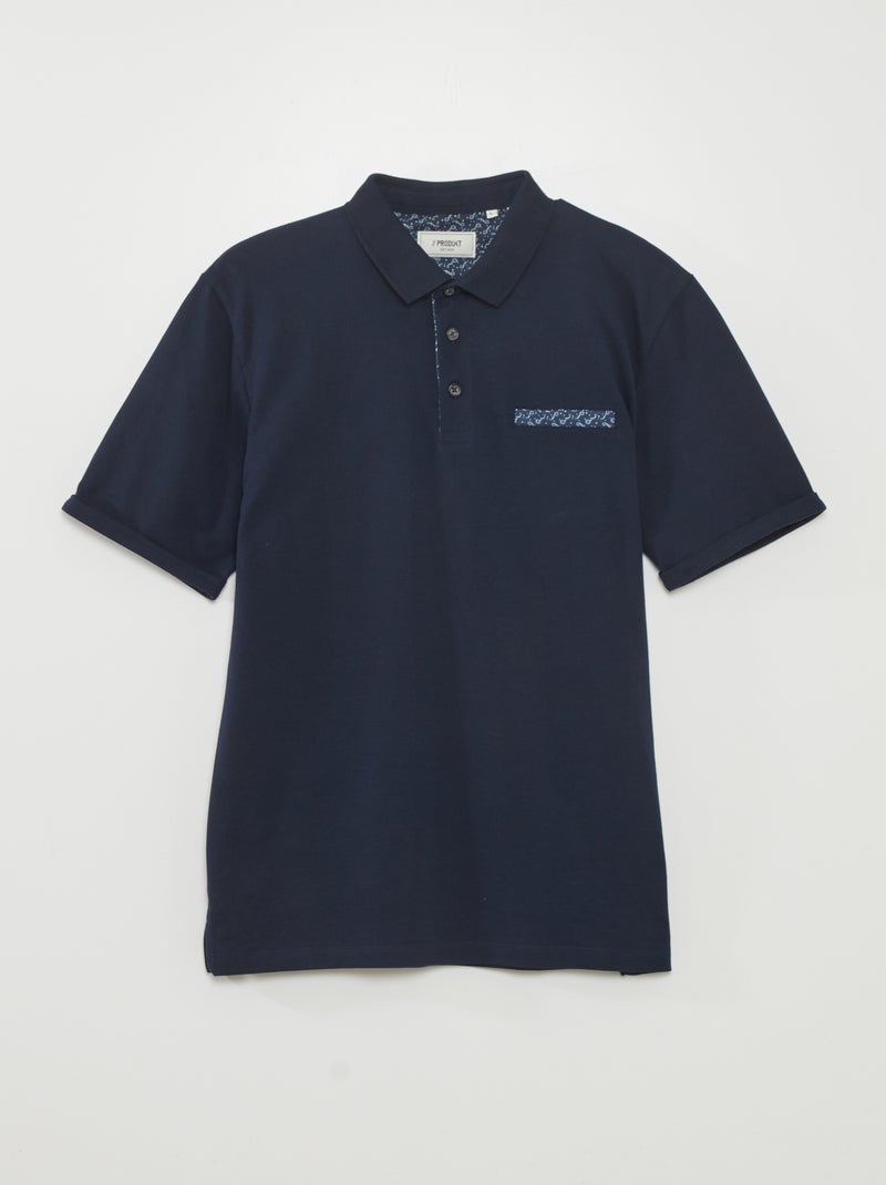 Polo 'Produkt' de piqué de algodón AZUL - Kiabi