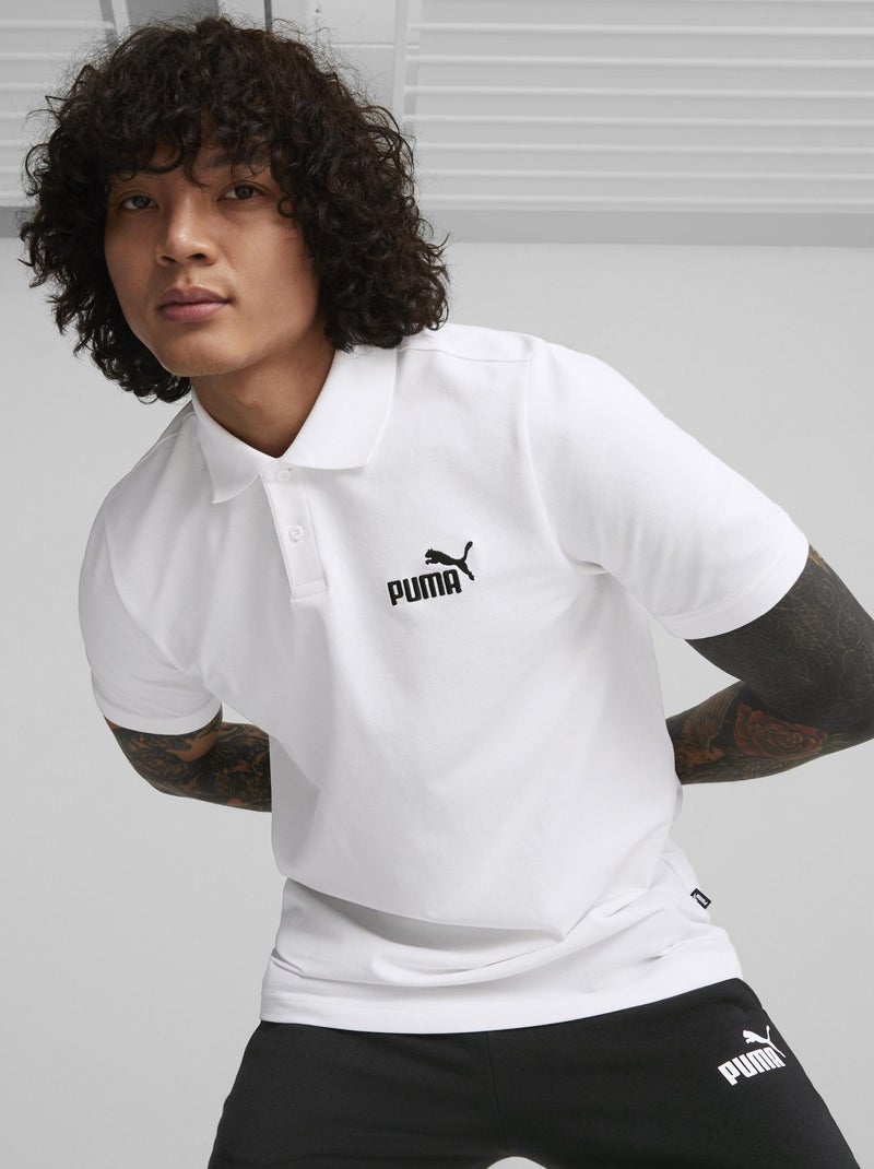 Polo 'Puma' de piqué de algodón BLANCO - Kiabi