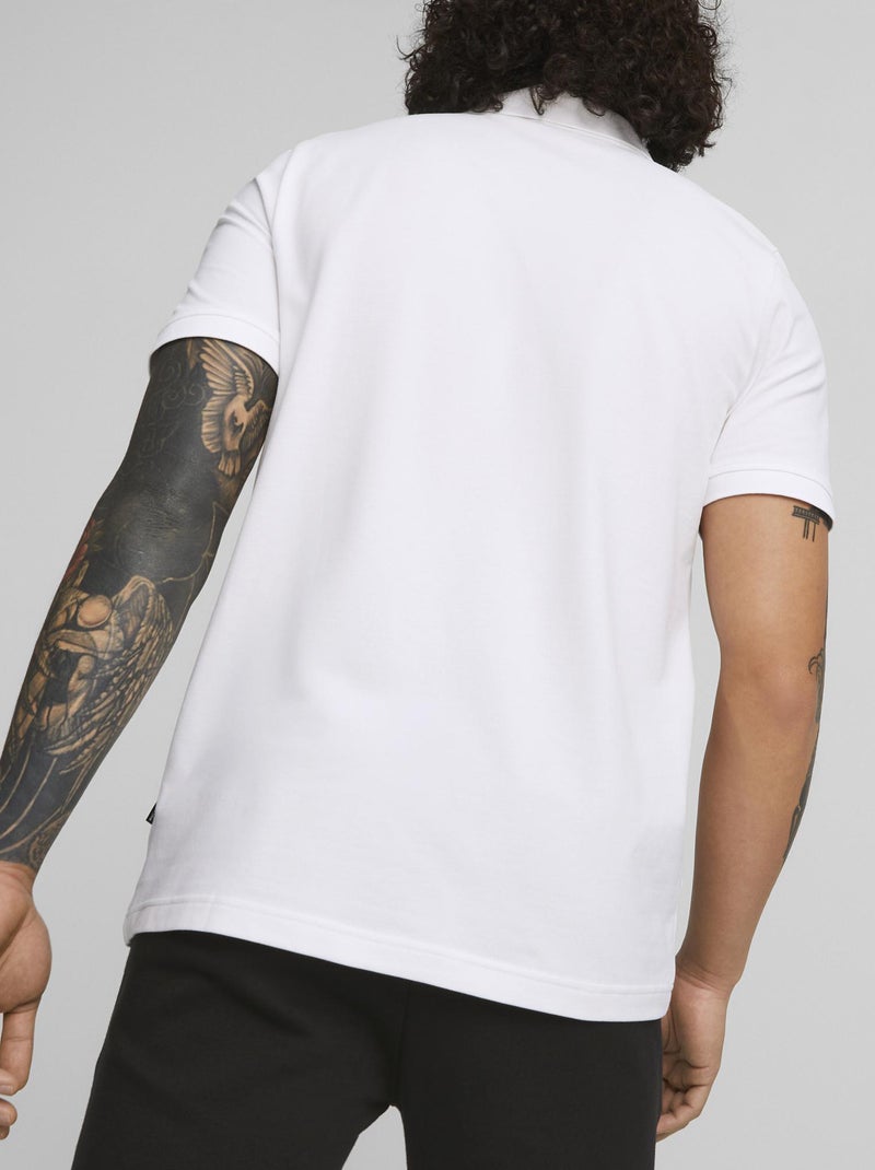 Polo 'Puma' de piqué de algodón BLANCO - Kiabi