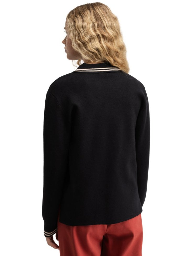 Polo punto manga larga mujer mujer verelle-w Negro - Kiabi