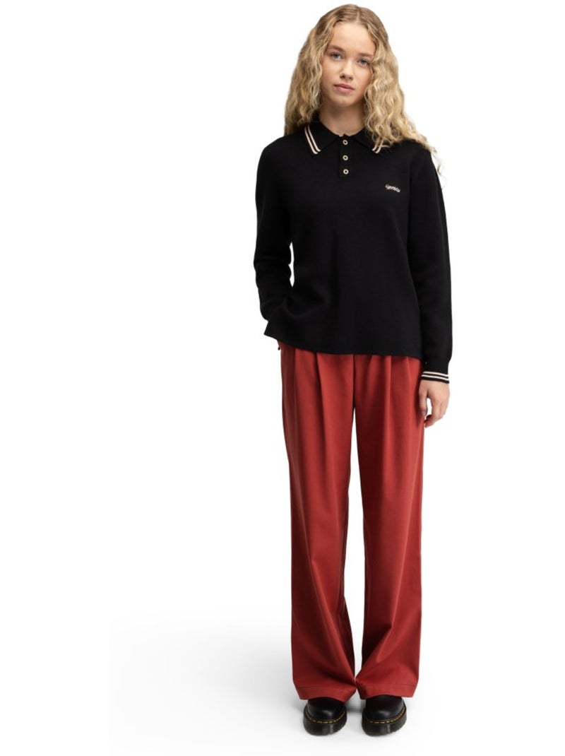 Polo punto manga larga mujer mujer verelle-w Negro - Kiabi
