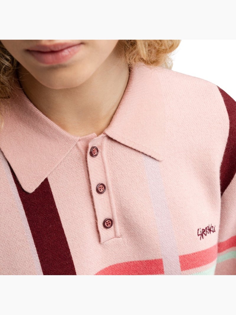 Polo punto manga larga mujer mujer verelle-w Rosa - Kiabi