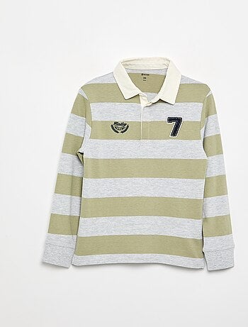 Polo rayado con cuello en contraste