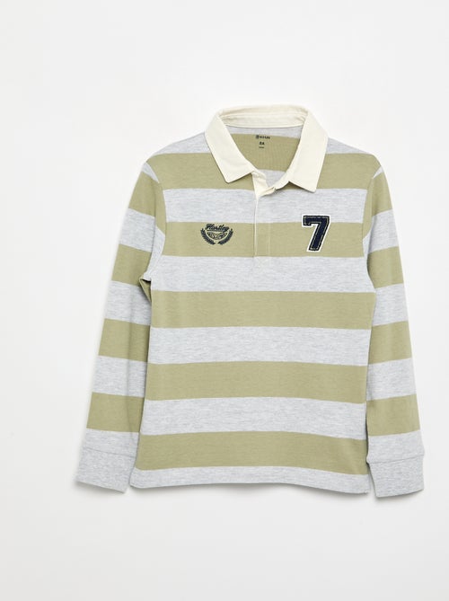 Polo rayado con cuello en contraste - Kiabi