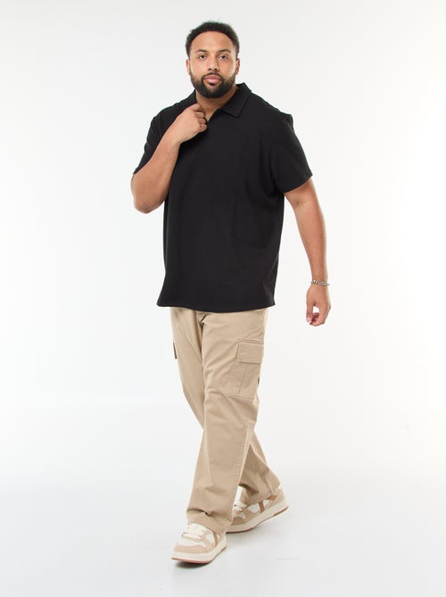 Polo regular de algodón liso - Kiabi