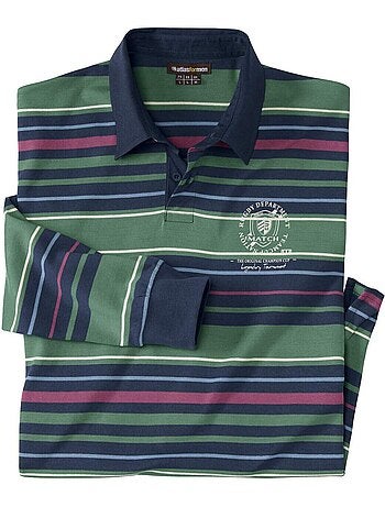 Polo rugby de algodón 100 % con cuello de sarga