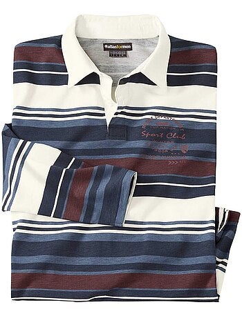 Polo rugby de jersey a rayas con cuello de puntas libres sport club