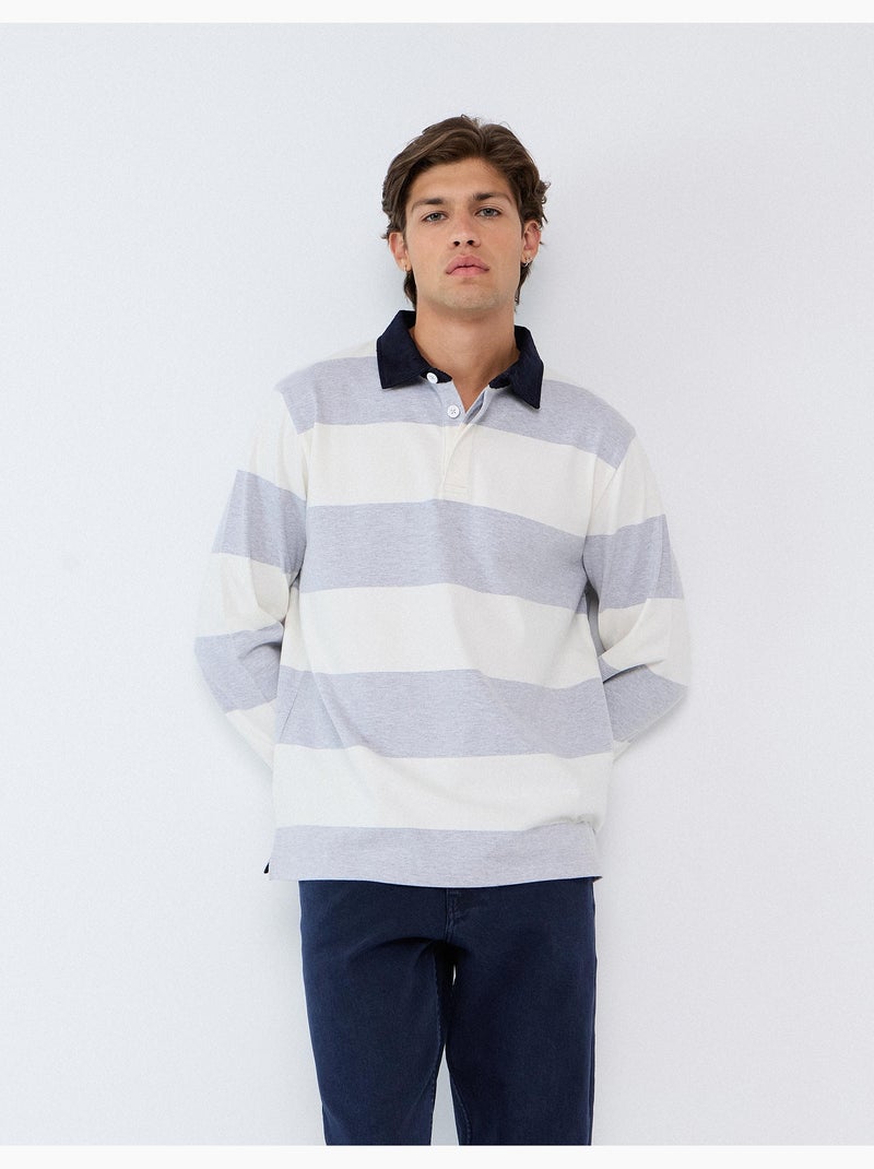 Polo rugby, mo fashion Gris - Kiabi
