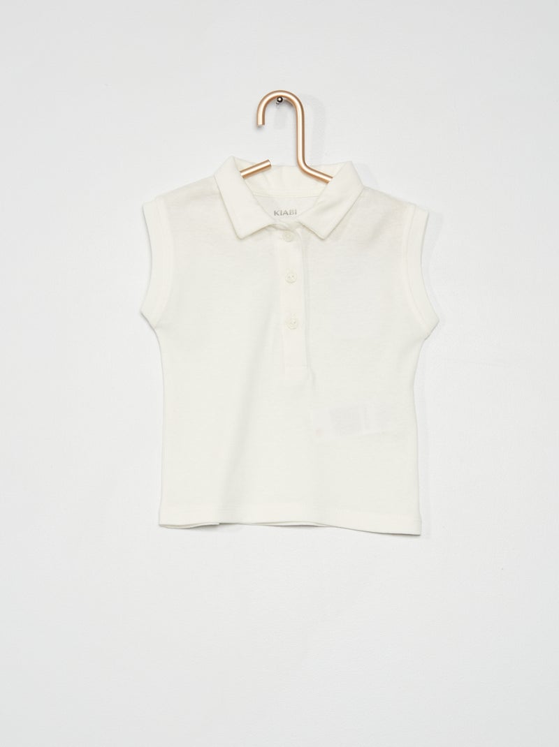 Polo sin mangas Blanco - Kiabi
