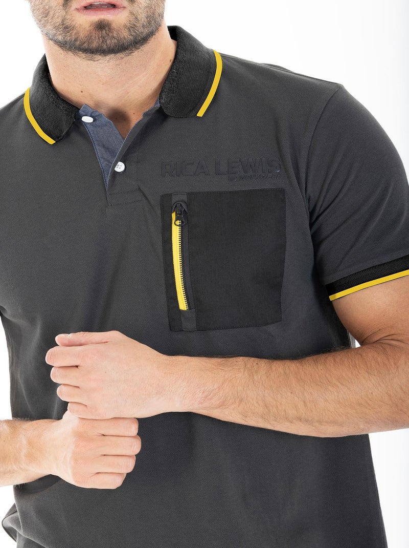 Polo técnico algodón piqué POLTEC 'Rica Lewis' Gris antracita - Kiabi
