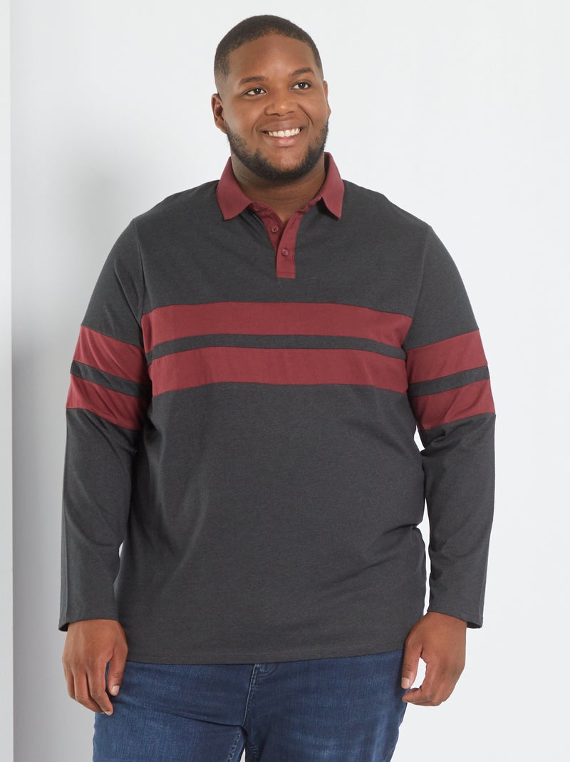 Polo tipo rugby de punto GRIS - Kiabi