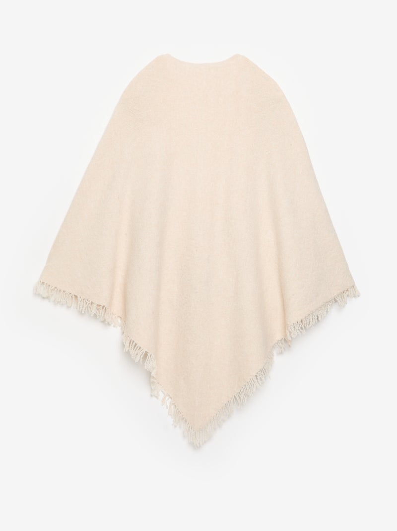Poncho abierto liso Beige - Kiabi
