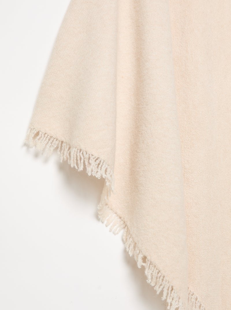 Poncho abierto liso Beige - Kiabi