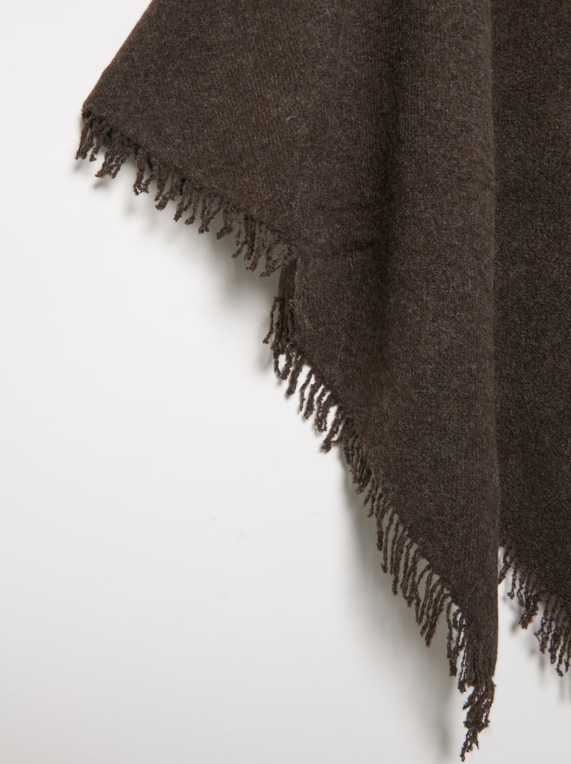 Poncho abierto liso Marron - Kiabi
