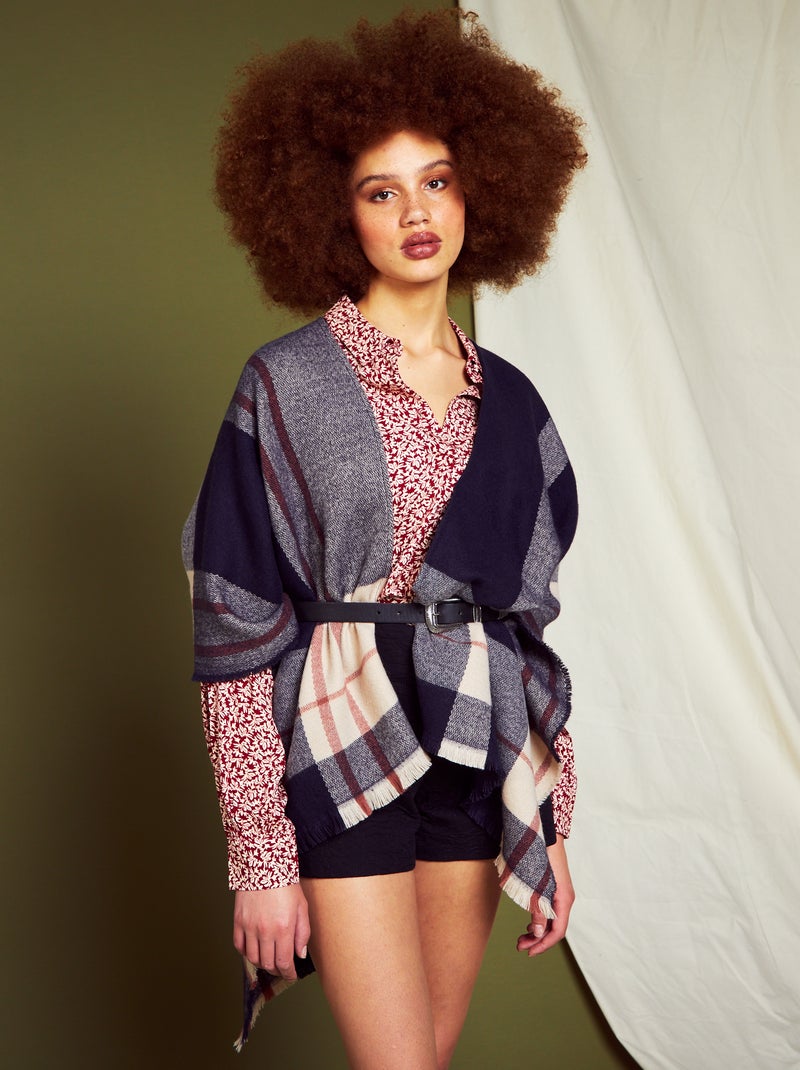 Poncho con estampado de 'leopardo' AZUL - Kiabi