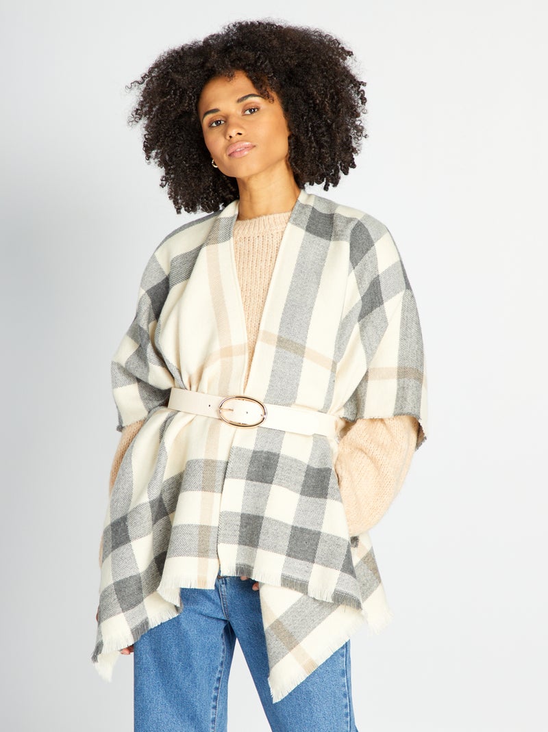 Poncho con estampado de 'leopardo' GRIS - Kiabi