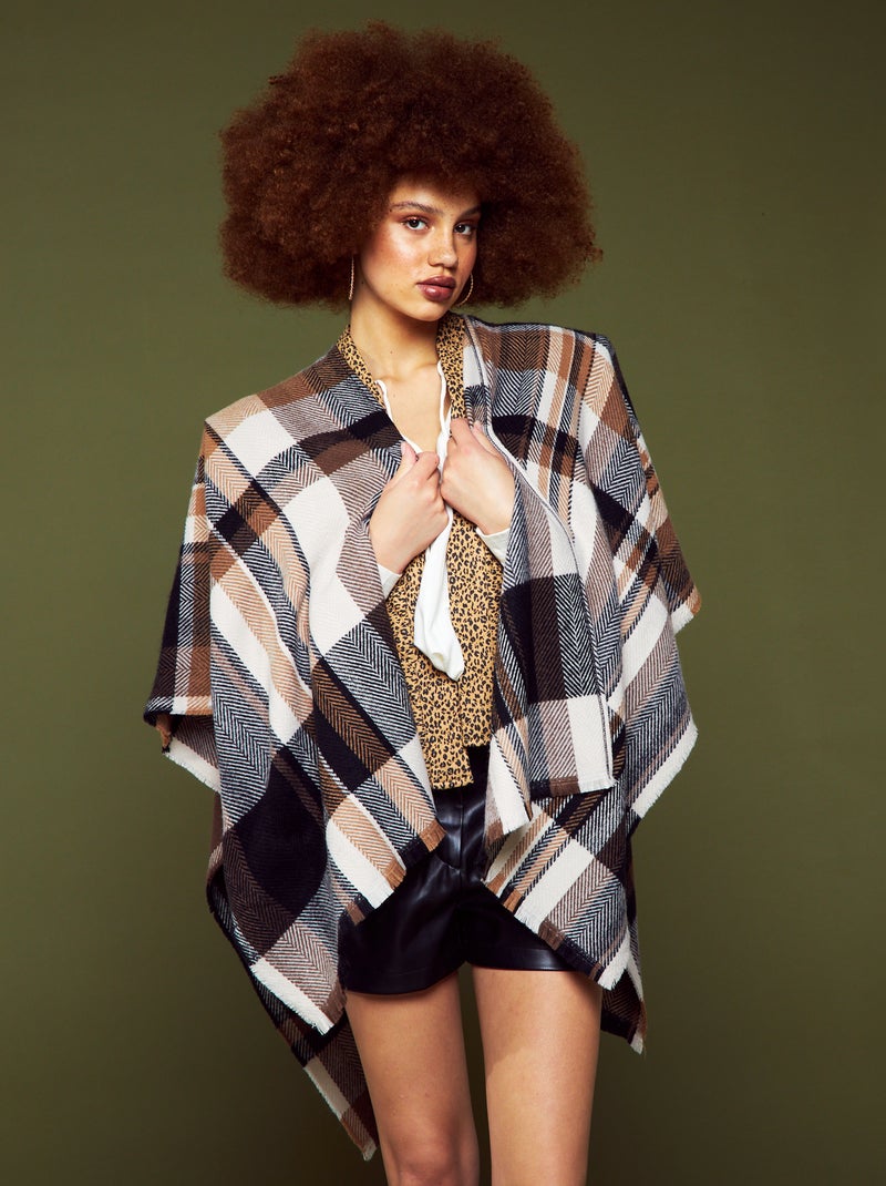 Poncho con estampado de 'leopardo' MARRON - Kiabi