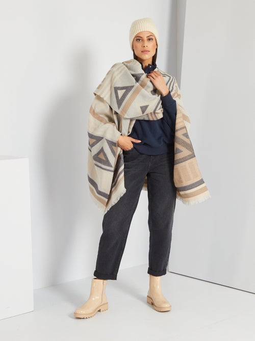 Poncho con pequeños flecos - Kiabi