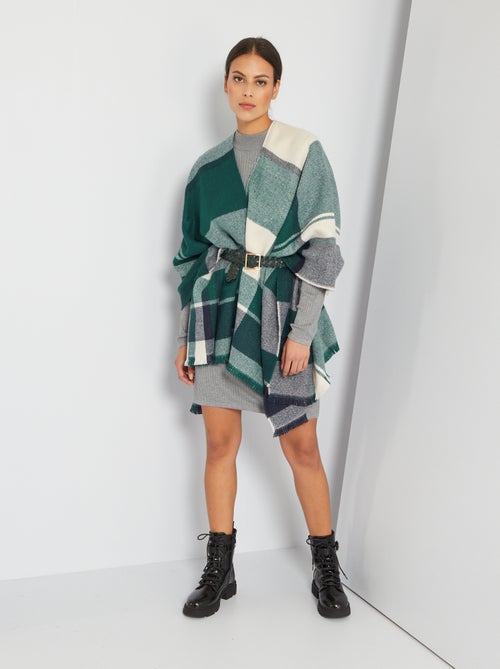 Poncho con pequeños flecos - Kiabi