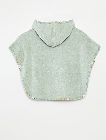 Poncho de baño con bordados y bolsillo de canguro