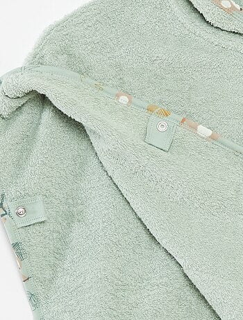 Poncho de baño con bordados y bolsillo de canguro