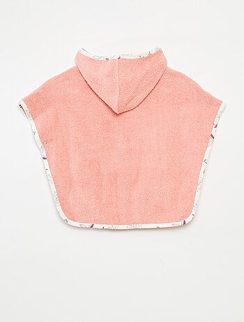 Poncho de baño con bordados y bolsillos de canguro