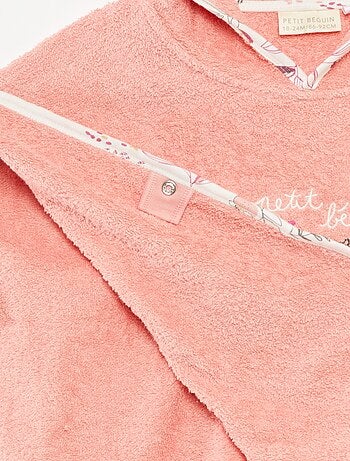 Poncho de baño con bordados y bolsillos de canguro