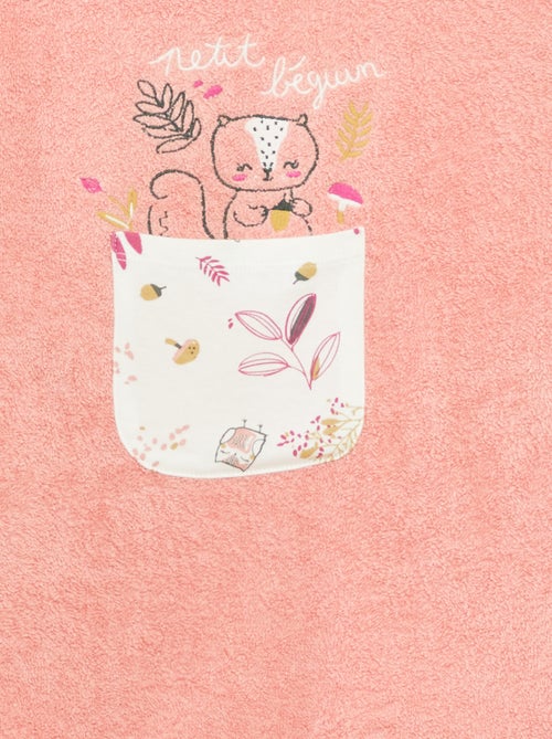 Poncho de baño con bordados y bolsillos de canguro - Kiabi