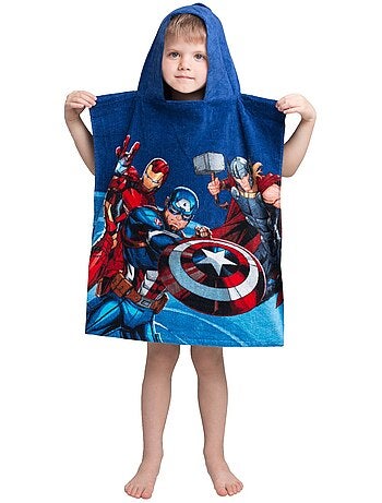 Poncho de baño con capucha avengers 50x115 cm - toalla de algodón