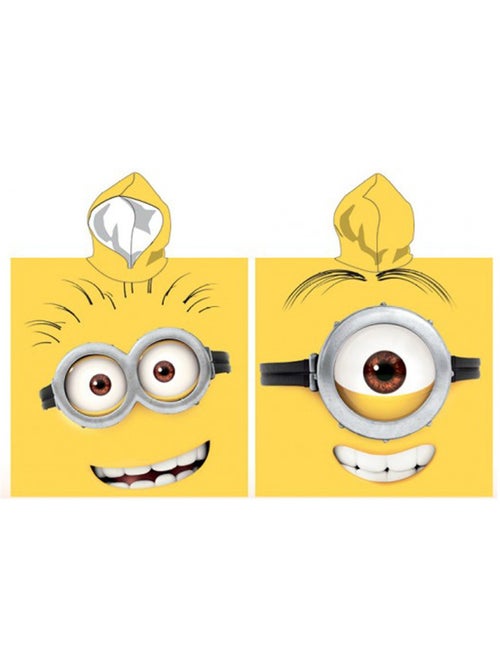 Poncho de baño con capucha minions de algodón 110 x 55 cm - Kiabi Poncho de baño con capucha minions de algodón 110 x 55 cm - Kiabi