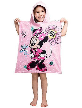 Poncho de baño con capucha minnie 50x115 cm - toalla de algodón