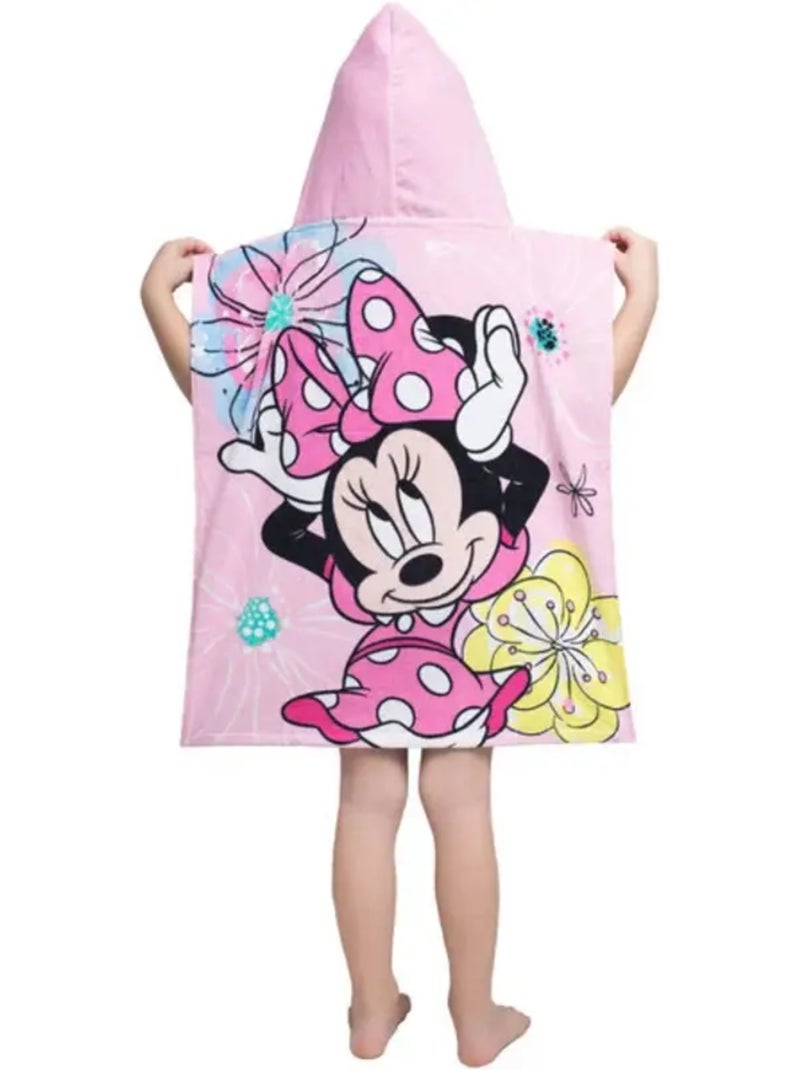 Poncho de baño con capucha minnie 50x115 cm - toalla de algodón Rosa - Kiabi
