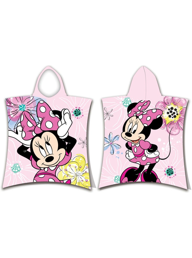 Poncho de baño con capucha minnie 50x115 cm - toalla de algodón Rosa - Kiabi