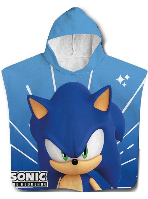 Poncho de baño con capucha sonic the hedgehog 50x100 cm - toalla de microfibra - Kiabi