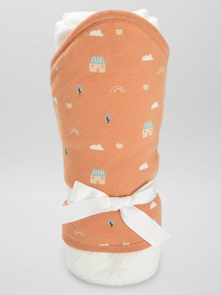 Poncho de baño de rizo con capucha estampado