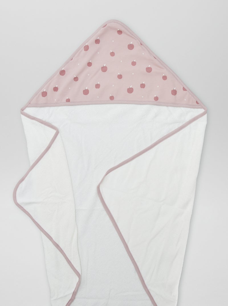 Poncho de baño de rizo con capucha estampado ROSA - Kiabi
