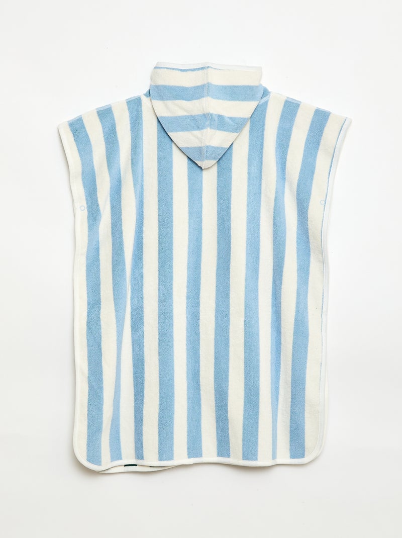 Poncho de baño de rizo reversible Azul - Kiabi