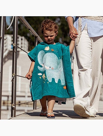 Poncho de baño infantil con capucha de algodón | sassi junior