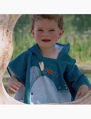 Poncho de baño infantil con capucha de algodón | sassi junior