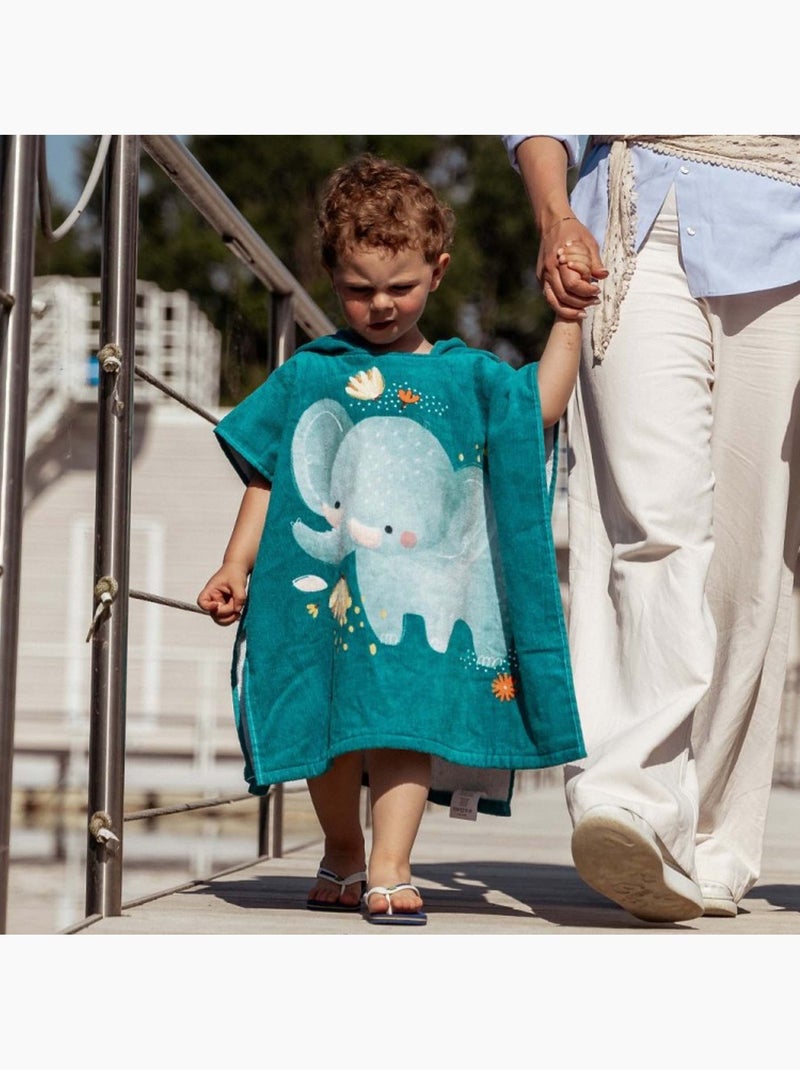 Poncho de baño infantil con capucha de algodón | sassi junior Azul - Kiabi