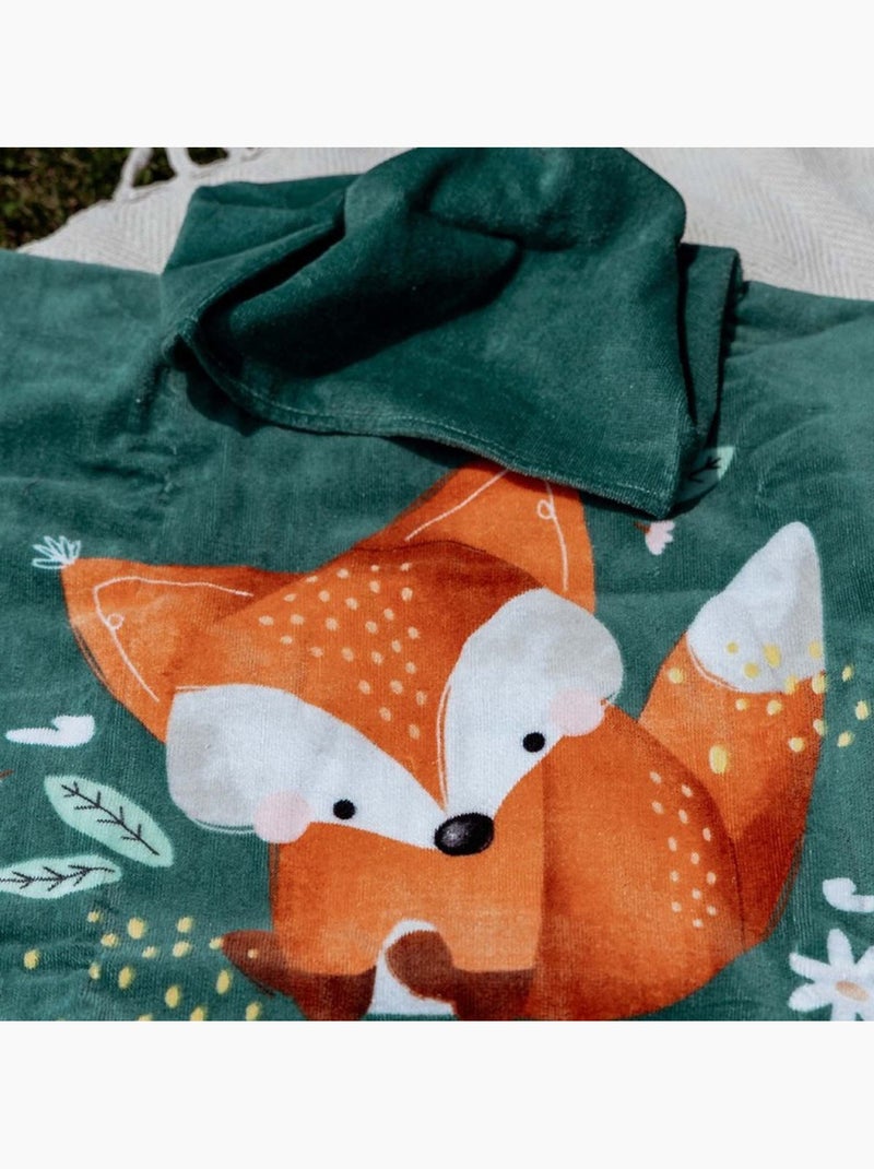 Poncho de baño infantil con capucha de algodón | sassi junior Verde bosque - Kiabi