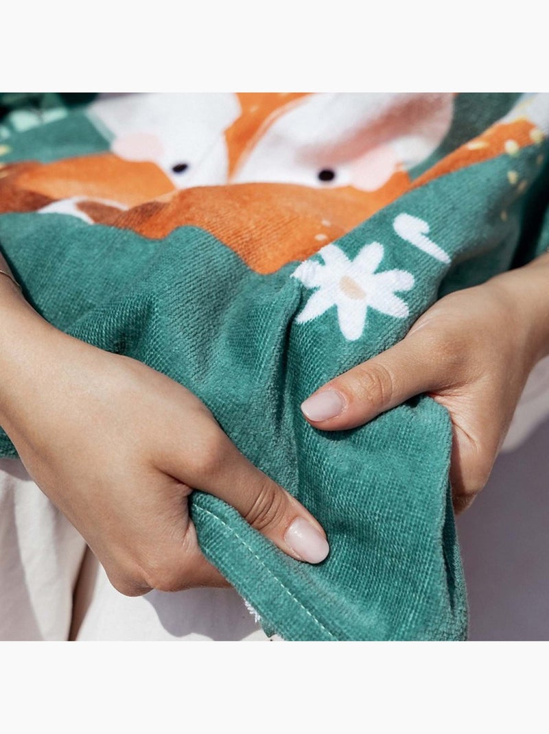 Poncho de baño infantil con capucha de algodón | sassi junior Verde bosque - Kiabi