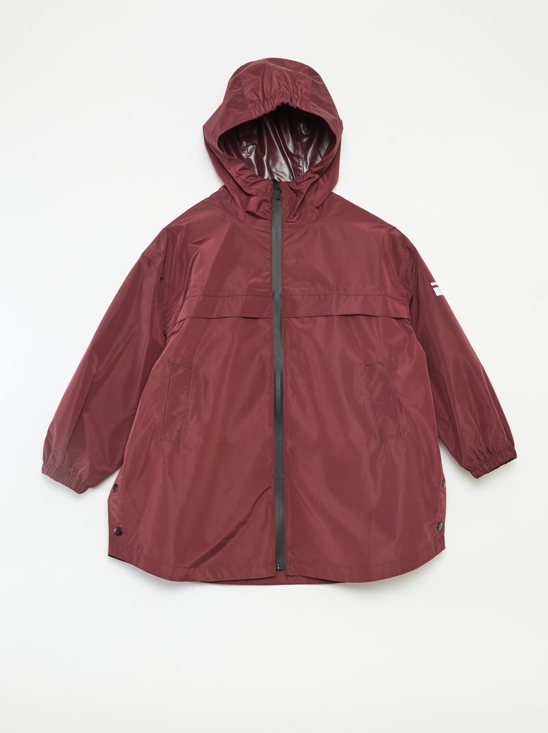 Poncho de lluvia con capucha rojo - Kiabi