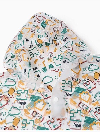 Poncho de lluvia con capucha y estampado