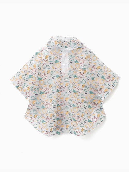 Poncho de lluvia con capucha y estampado - Kiabi