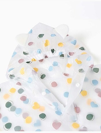 Poncho de lluvia con capucha y estampado de lunares