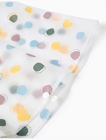 Poncho de lluvia con capucha y estampado de lunares