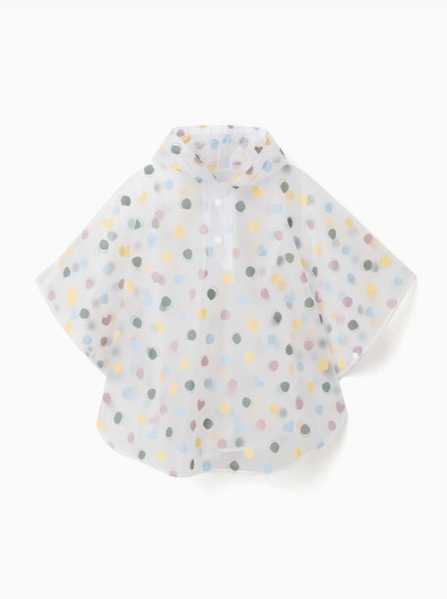 Poncho de lluvia con capucha y estampado de lunares - Kiabi