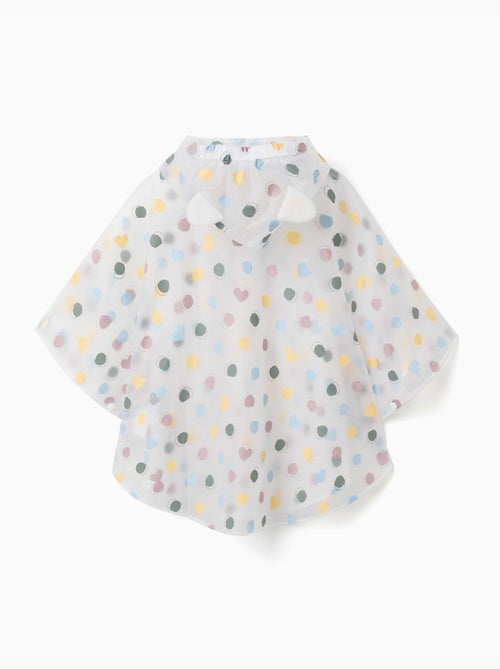Poncho de lluvia con capucha y estampado de lunares - Kiabi